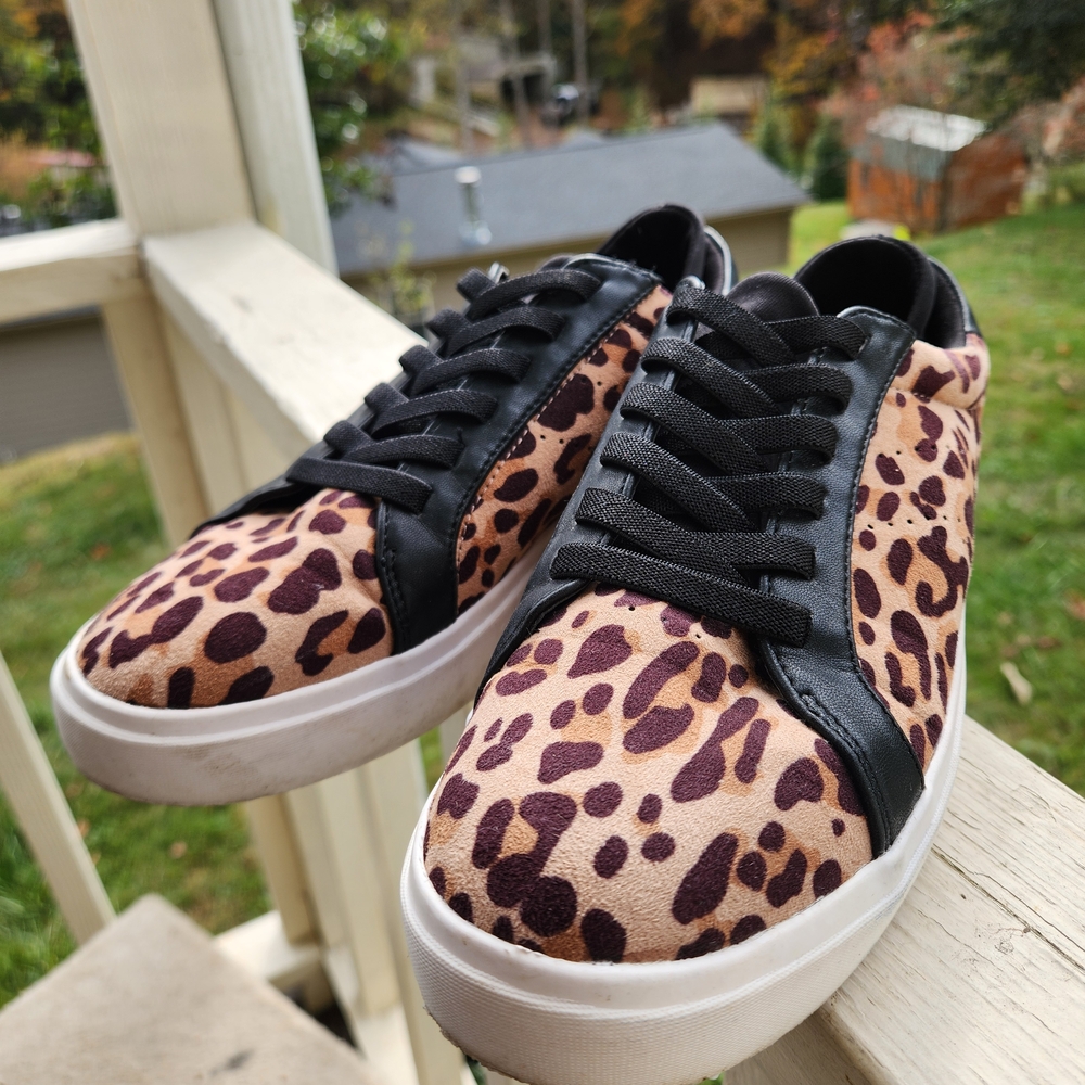 Dr. Scholl's Leopard Print Sneakers - Black and Brown